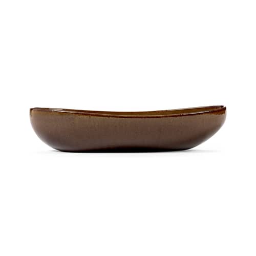 Platte Out of Lines keramik braun / 36 x 17 x 8 cm - Serax - Ocker - emaillierter Sandstein