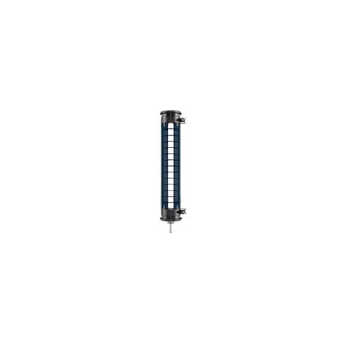 Bad-Wandlampe Purcell LED metall blau / Fürs Badezimmer - L 45 cm - SAMMODE STUDIO - Schwarzes Gestell / Petrolblaue Lamellen - eloxiertes Aluminium, Polykarbonat, rostfreier Stahl