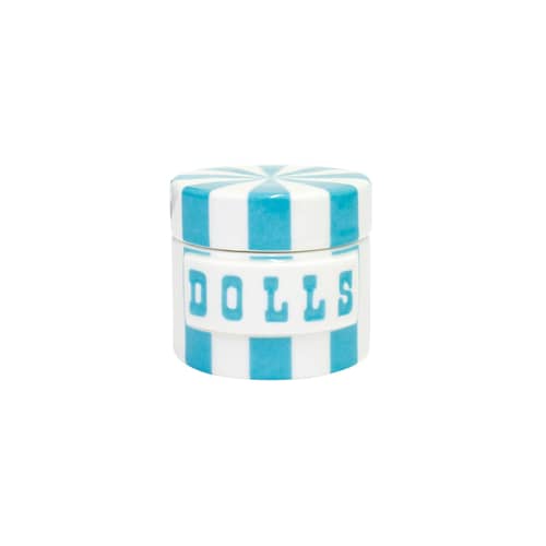 Scatola Vice - DOOLS ceramica blu / Porcellana - Ø 5,5 x H 5 cm - Jonathan Adler - Azzurro / BAMBOLE - Porcellana