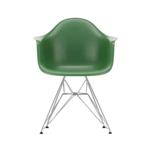 Sessel RE DAR - Eames Plastic Armchair plastikmaterial grün / (1950) - Verchromte Füße / Recycelt - Vitra - Smaragdgrün / Verchromte Füße - Recycelter Kunststoff (Post-Consumer), verchromter Stahl