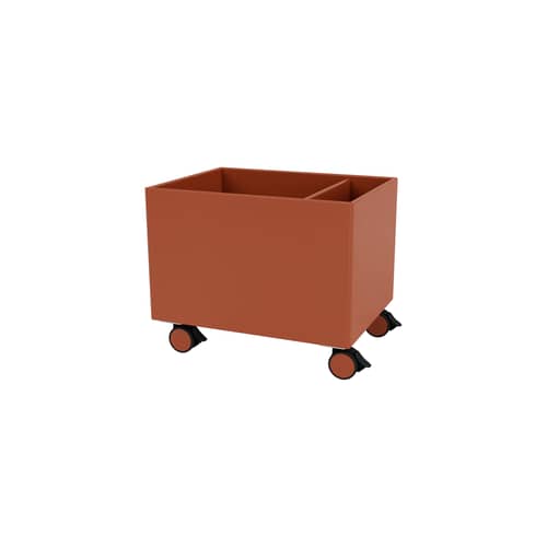 Colour Box II Storage chest on wheels wood orange / 46.8 x 35.4 x H 37.8 cm - MONTANA - Hokkaido 162 - Lacquered MDF