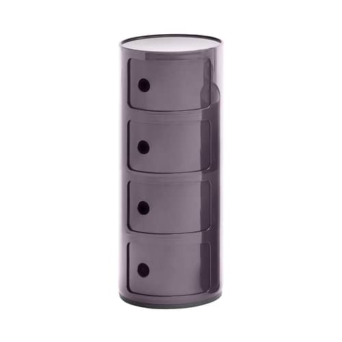 Storage Componibili Kartell 4 drawers - H 77 cm - Purple - Plastic