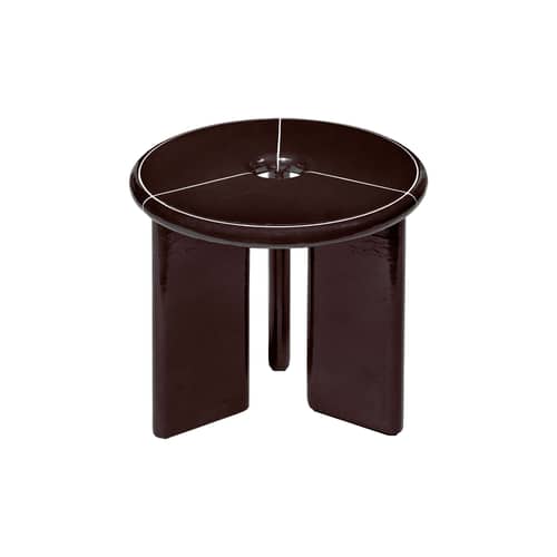 Table d\'appoint Deya / Ø 47 - Béton émaillé - Ferm Living - Marron châtaigne - Béton renforcé de fibres de verre