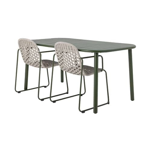 Table rectangulaire Calana métal vert / 160 x 90 cm - Bloomingville - Vert - Fer thermolaqué