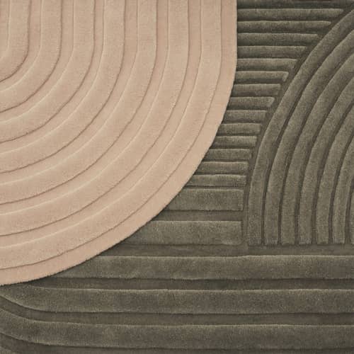 Tapis Relevo rose / 170 x 240 cm - Tufté main - Muuto - Rose pâle - Laine de Nouvelle-Zélande