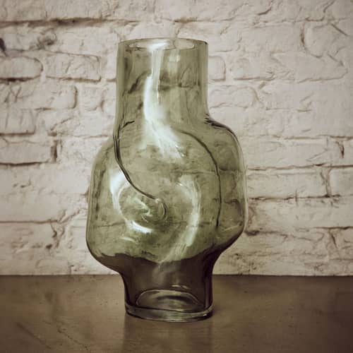 Vase Gleam High verre vert / H 32 cm - HK LIVING - Olive - Verre