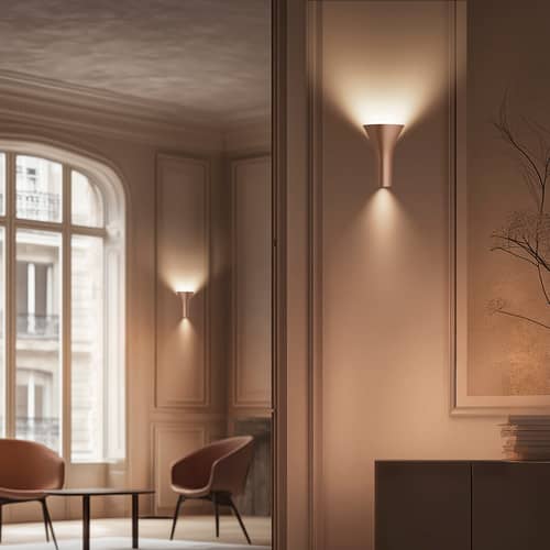 Torche LED Wall light metal brown - Foscarini - Copper - Varnished aluminium