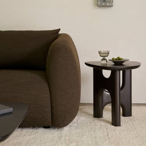 Beistelltisch Flow holz braun / 54 x 50 x H 46 cm - Ethnicraft - Mahagoni Rosabraunes Mahagoni - Mahagoni gebeizt