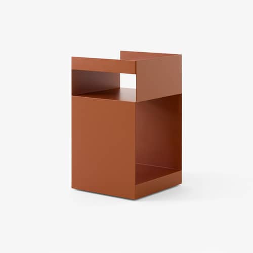 Caisson à roulettes Rotate SC73 métal orange marron / 35 x 35 x H 59 cm - &tradition - Terracotta - Acier