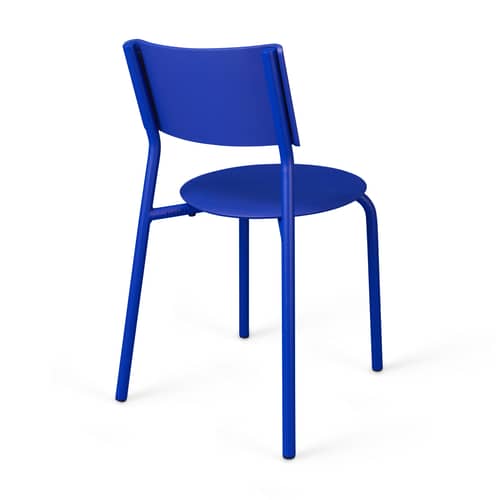 Chaise empilable SSD - TIPTOE x Klein Blue® édition limitée bois bleu - TIPTOE - Bleu Klein - Acier thermolaqué, Chêne teinté