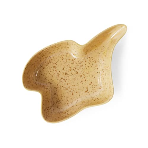 Coppa Shell ceramica giallo / 30 x 22 x H 6 cm - HK LIVING - Vaniglia - Gres smaltato