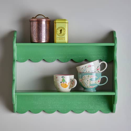 Etagère murale Salla bois vert / L 49.5 x H 40,5 x P 15 cm - Bloomingville - Vert - MDF peint, Sapin peint