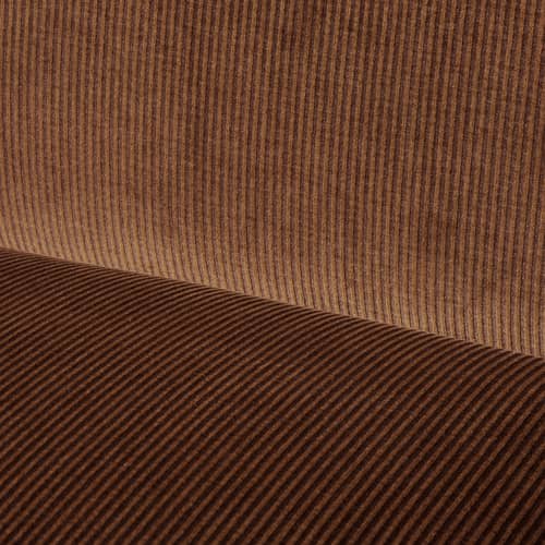 Fauteuil rembourré Buur marron / Velours - Ferm Living - Rouille (velours) - Chêne massif teinté, Mousse PU, Velours