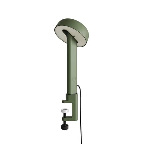 Lampe de table NOD LED métal vert / Base serre-joint  / H 34 cm - TIPTOE - Vert Romarin - Acier, Aluminium