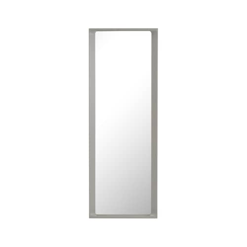 Miroir mural Arced bois gris / 170 x 61 cm - Muuto - Gris clair - Bois d\'épicéa laqué, Verre