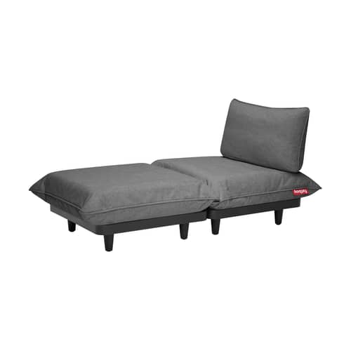 Lettino da sole Paletti tessuto grigio / L 100 x P 190 cm - Fatboy - Grigio pietra - Polietilene riciclato, Schiuma di poliestere, Tessuto Olefina