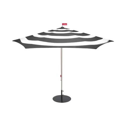 Parasol Stripesol métal tissu gris / Ø 350 cm - Fatboy - Gris anthracite - Aluminium, Polyester