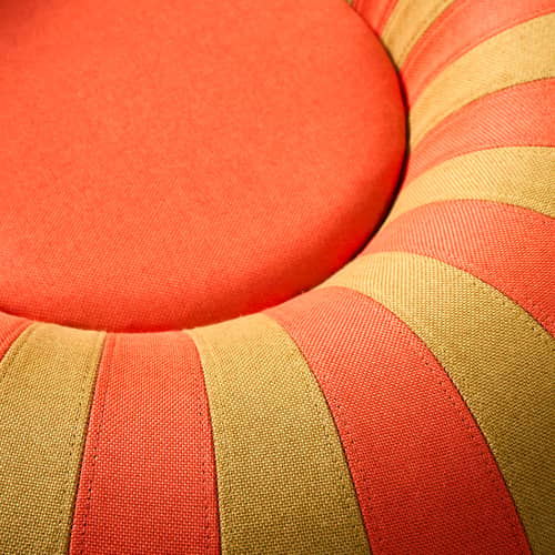 Pouf d\'extérieur gonflable Float Small tissu multicolore / Ø 80 cm - STUDIO ABOUT - Ocre / Rouge - Caoutchouc, Tissu polyester