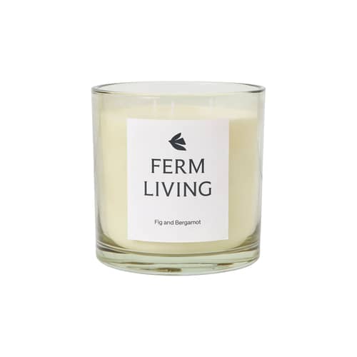 Vitto Scented candle glass white / Lemon Bergamot - H 12 cm - Ferm Living - Lemon Bergamot - Glass, Rapeseed wax