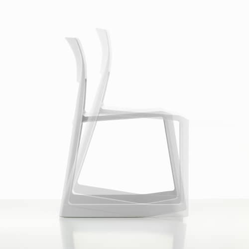 Tip Ton RE Stacking chair plastic material grey / Recycled - Tilting & ergonomic - Vitra - Grey Soft - Recycled polypropylene