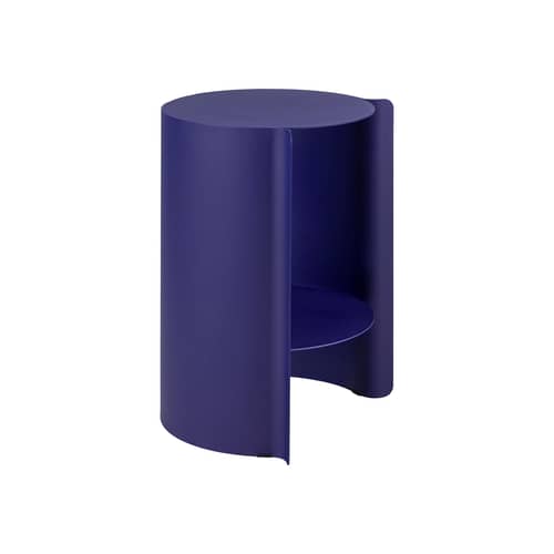 Table d\'appoint Wa métal bleu / Ø 32 x H 50 cm - NOO.MA - Bleu myrtille - Acier thermolaqué