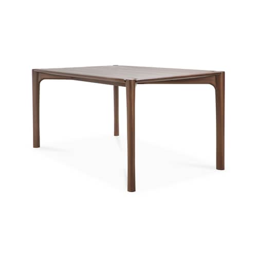 Table rectangulaire PI bois naturel / 180 x 90 cm - 8 personnes - Ethnicraft - Teck brun - Teck massif teinté