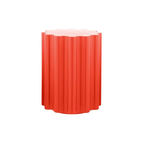 Tabouret Colonna plastique rouge / H 46 x Ø 34,5 cm - By Ettore Sottsass - Kartell - Rouge - Technopolymère thermoplastique