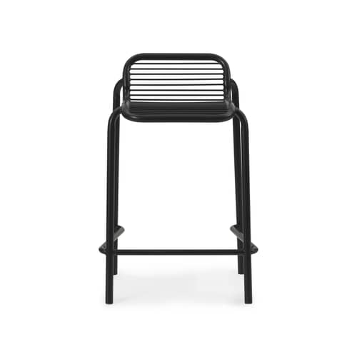 Tabouret de bar Vig métal noir / H 65 cm - Normann Copenhagen - Noir - Acier thermolaqué