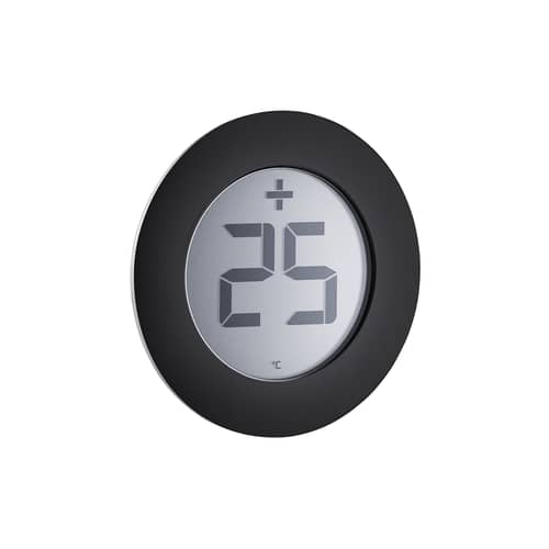 Thermomètre digital d\'extérieur  métal / Autocollant - Pour fenêtre - Eva Trio - Acier & noir - Acier, Thermoplastique