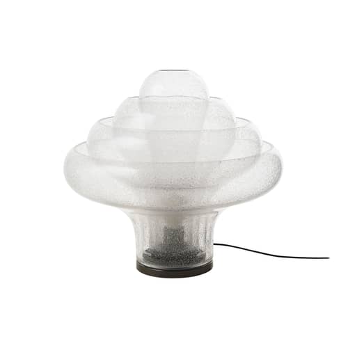 Tischleuchte Lotus glas transparent / Neuauflage 1969 - Gubi - Transparent - mundgeblasenes Glas, Stahl