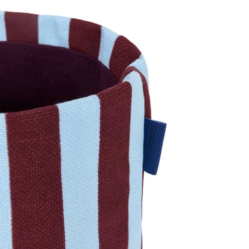  Basket textile blue / H 17 cm - NOBODINOZ - Burgundy & Blue / Striped - Organic cotton, Polyester