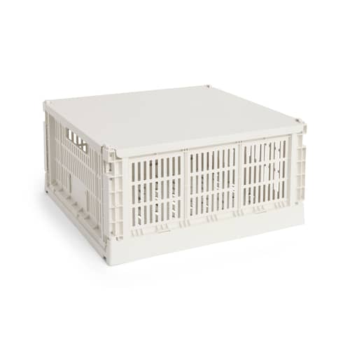 Coperchio  metallo bianco / Per il cestino Colour Crate Large Square 42,5 x 42,5 cm - Hay - Bianco - Acciaio