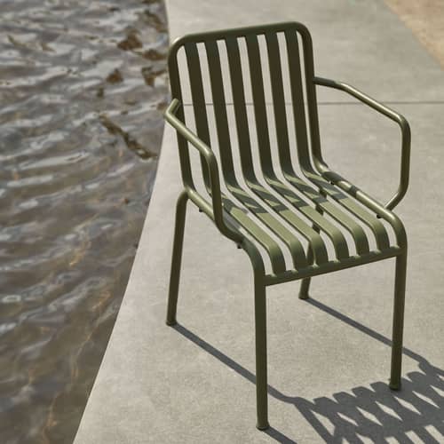 Fauteuil empilable Palissade métal vert / Bouroullec, 2016 - Hay - Vert olive - Acier laqué époxy