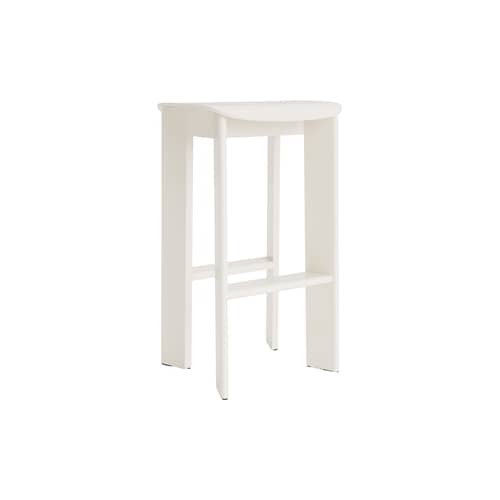 Chisel 30 High High stool wood white / H 75 cm - Hay - Cream white - Lacquered Beech Veneer