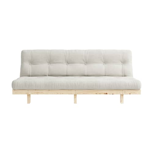 Divano convertibile Lean legno bianco / L 200 cm - KARUP - Naturale 701 / Pino - Espanso, Fibre riciclate miste, Pino massello certificato FSC, Tessuto