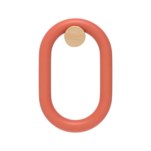 Patère Fernand bois orange Verticale - Hartô - Corail épicé - Frêne massif, MDF