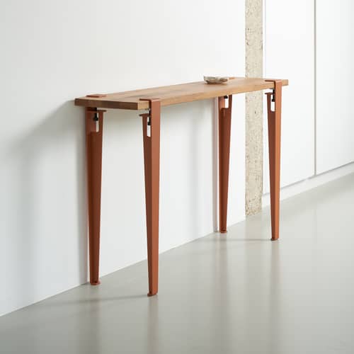 Pied  avec fixation étau / H 75 cm / Pour créer table & bureau - TIPTOE - Rouge Tangerine - Acier thermolaqué