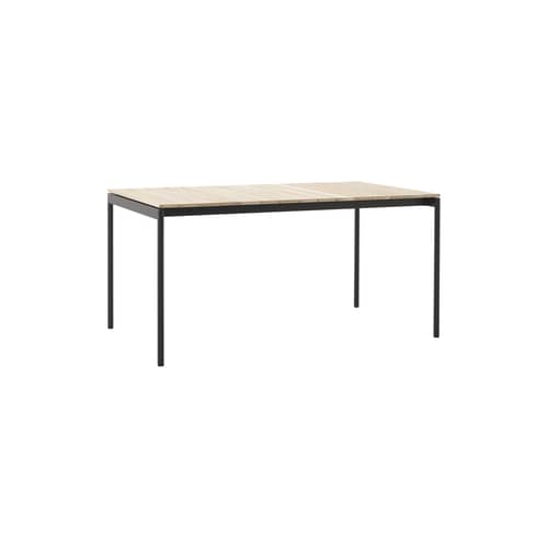 Ville AV25 Rectangular table natural wood / 150 x 90 cm - &tradition - Warm black / Teak - Steel, Teak