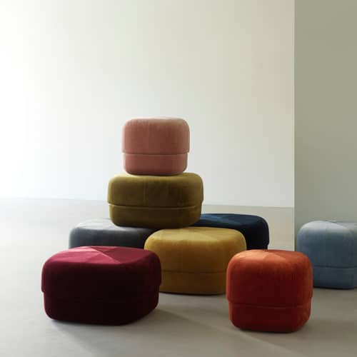 Sitzkissen Circus Large textil grün / Velours - Ø 65 cm - Normann Copenhagen - Moosgrün - Holz, Schaumstoff, Velours