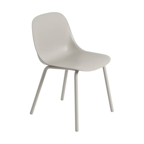 Stuhl Fiber OUTDOOR plastikmaterial grau / Recycelter Kunststoff - Muuto - Grau - 100 % recycelter Kunststoff, thermolackierter Stahl