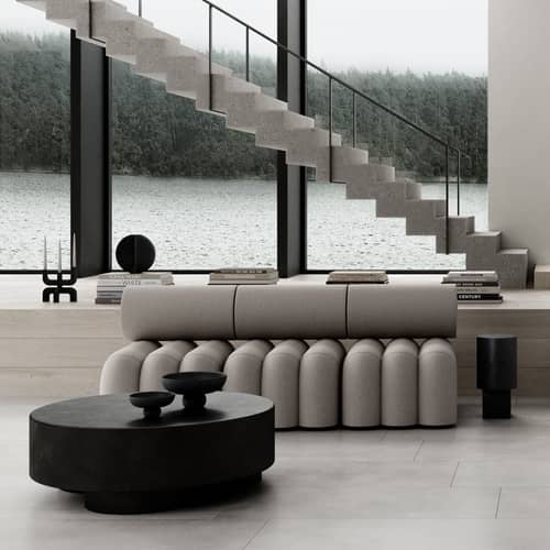 Table d\'appoint Column marron / Ø 25 x H 50 cm - 101 COPENHAGEN - Café (béton fibré) - Béton fibré