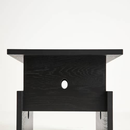 Table d\'appoint Wood Box bois noir / 40 x 40 x H 35 cm - Hay - Noir - Chêne massif laqué