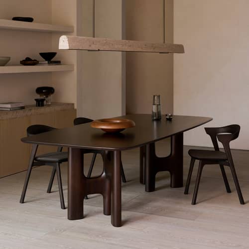 Table rectangulaire Flow bois marron / 220 x 110 cm - 8 personnes - Ethnicraft - 220 x 110 cm - Acajou teinté