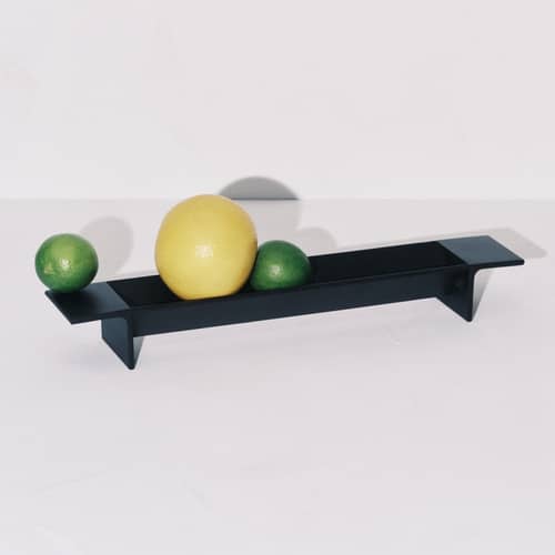 Tablett L-Tray Large metall schwarz / Früchtekorb - L 63 cm - Serax - Schwarz - Stahl