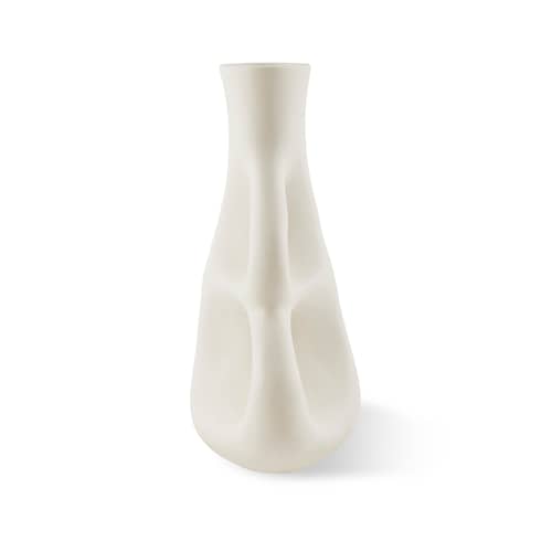Vase Three Ears Small céramique blanc / H 21 cm - POLSPOTTEN - Blanc - Grès émaillé