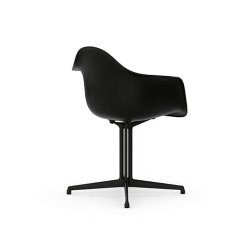 RE DAL - Eames Plastic Armchair Armchair plastic material black / (1950) - Base La Fonda / Recycled - Vitra - Dark Black / Base, legs - die-cast aluminium, Post-consumer recycled polypropylene