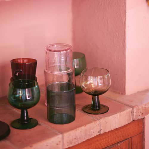 Bicchiere Tube vetro rosa / 25 cl - HK LIVING - Rosa - Vetro ruvido