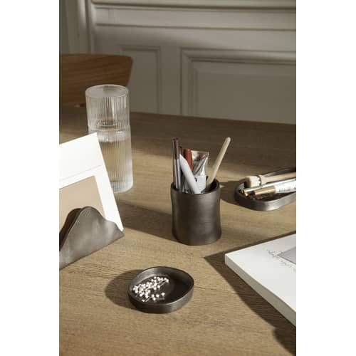 Briefhalter Yama metall schwarz / Recyceltes Aluminium - L 16,5 x H 9,5 cm - Ferm Living - Schwarz - Recyceltes Aluminium