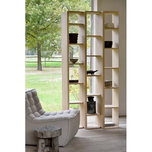 Chauffeuse N701 tissu beige - Ethnicraft - Beige (tissu standard) - Bois, Mousse, Tissu