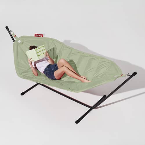 Hngematte mit Gestell Headdemock Fatboy / Polyesterfaser - mit Kissen -  Grn - Textil | Made In Design